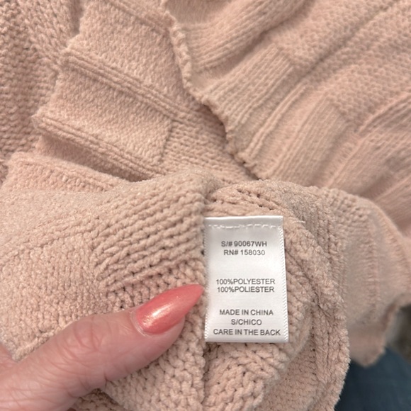 NWT Cozy Chenille Cable Knit Turtleneck Blush Sweater size Small - Picture 10 of 10